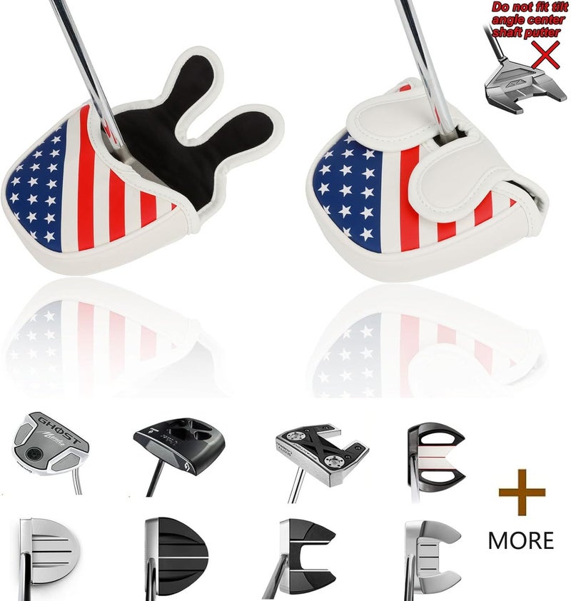 Frimon Golf Club Head Covers,4pcs or 1pc USA Golf Head Covers for Woods and Driver Fairway Hybrid - PU Leather Mallet Blade Putter for Men Women Golf Enthusiast - Image 3